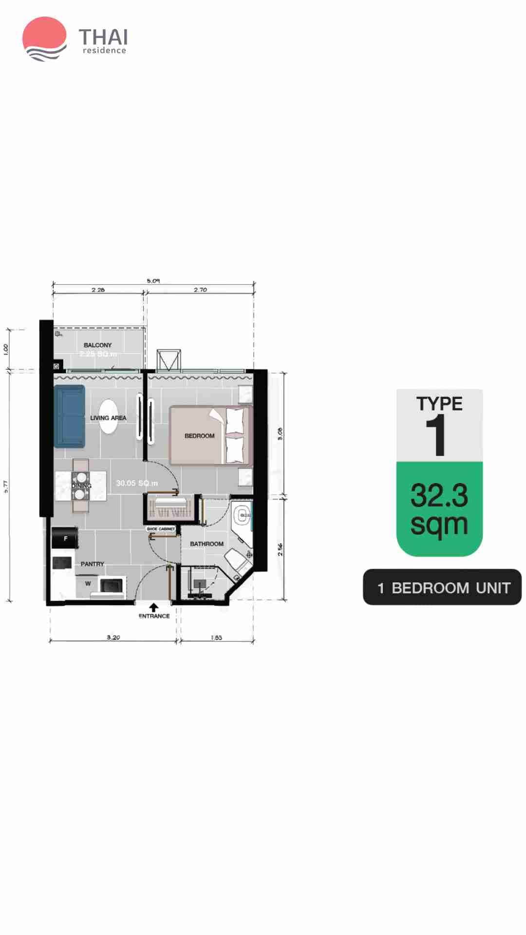 ЖК Copacabana Coral Reef планировки 1-комнатная от 32.1 м2 - 77.8 м2 1 фото