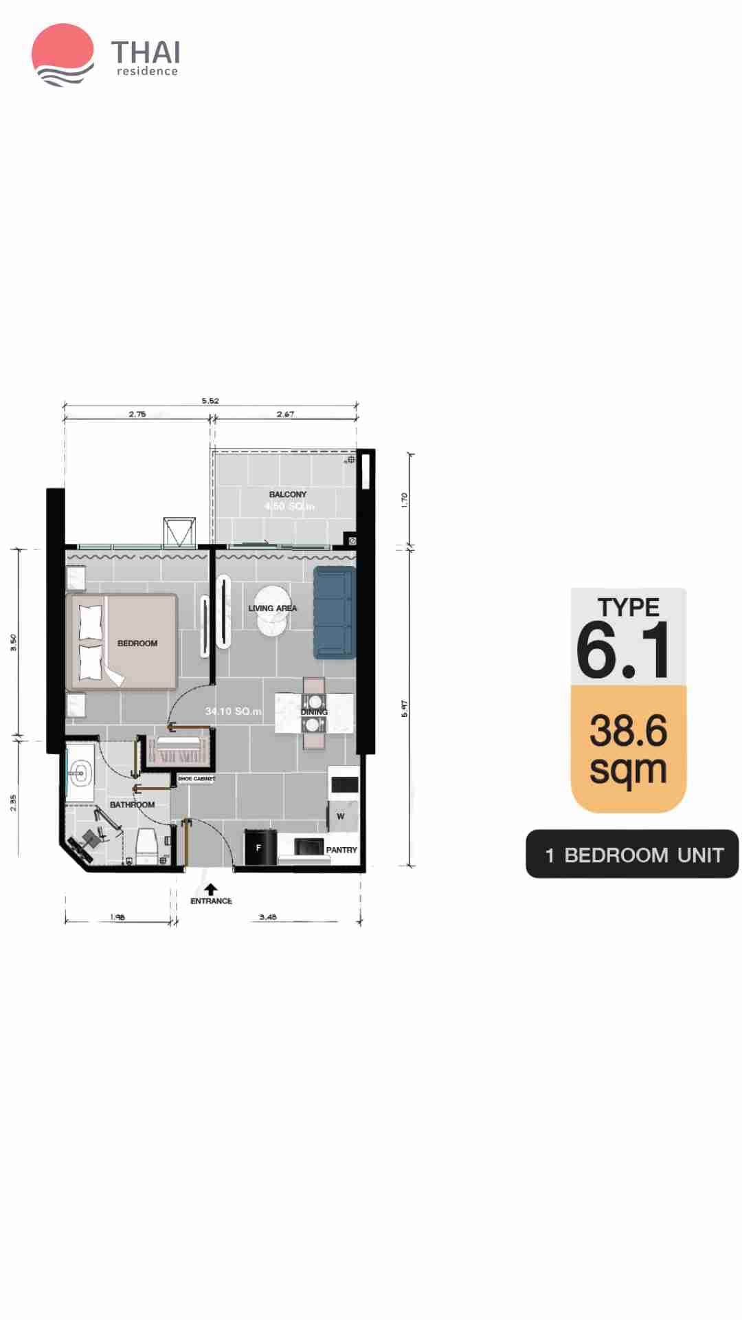 ЖК Copacabana Coral Reef планировки 1-комнатная от 32.1 м2 - 77.8 м2 9 фото