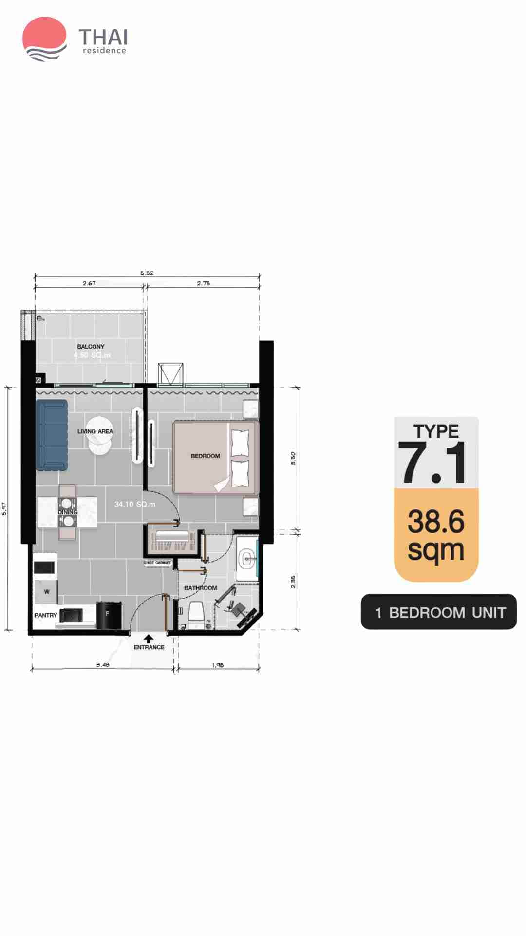 ЖК Copacabana Coral Reef планировки 1-комнатная от 32.1 м2 - 77.8 м2 11 фото