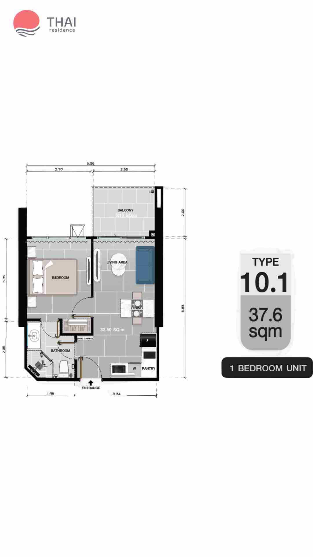 ЖК Copacabana Coral Reef планировки 1-комнатная от 32.1 м2 - 77.8 м2 15 фото