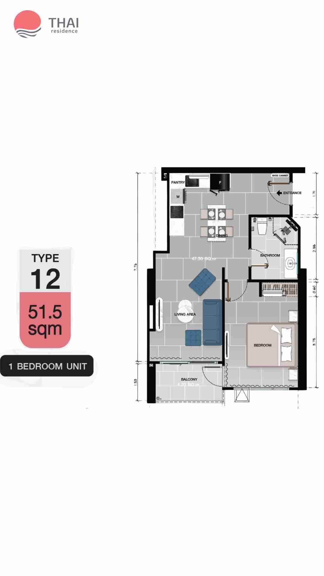 ЖК Copacabana Coral Reef планировки 1-комнатная от 32.1 м2 - 77.8 м2 18 фото