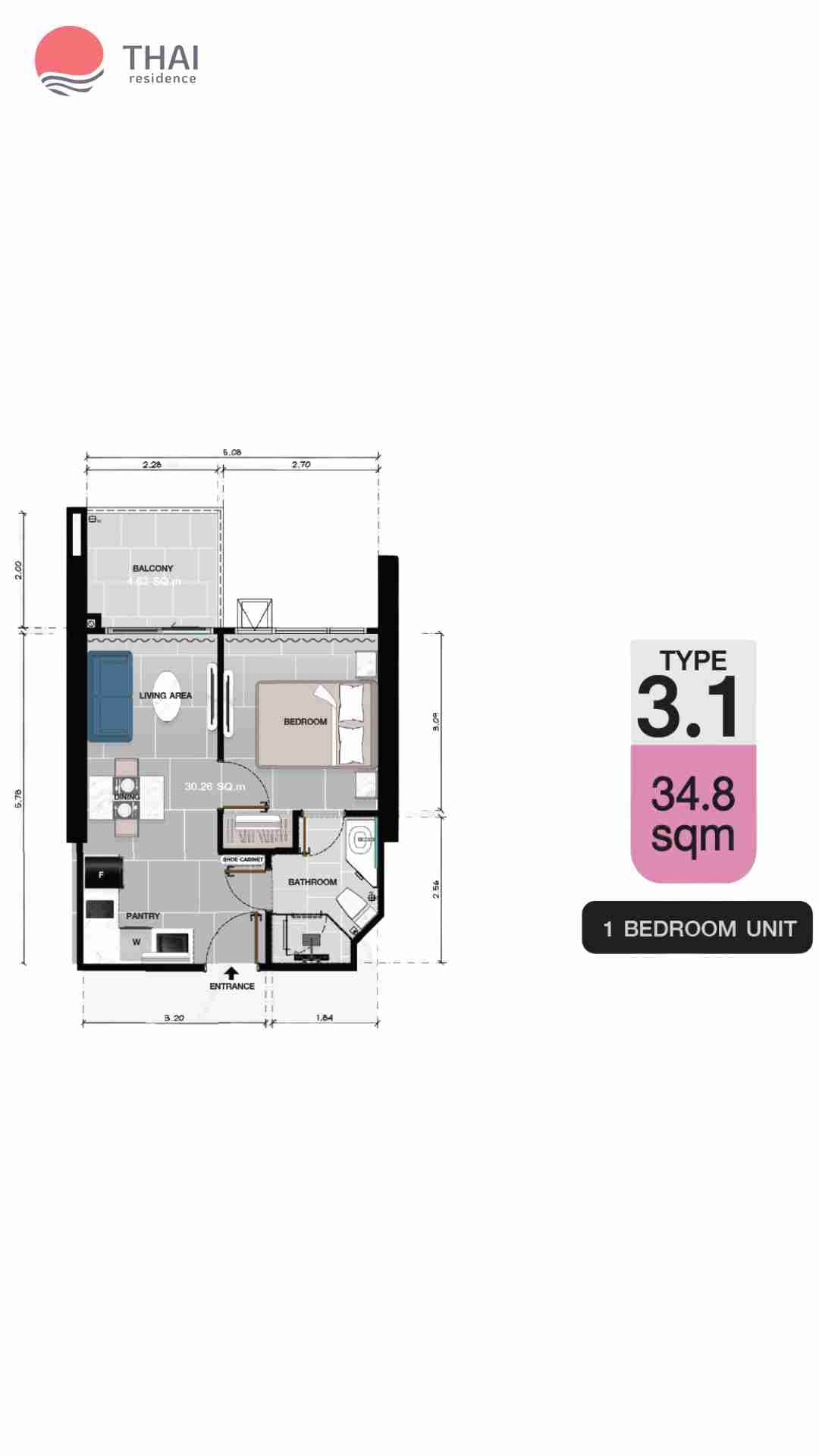 ЖК Copacabana Coral Reef планировки 1-комнатная от 32.1 м2 - 77.8 м2 5 фото