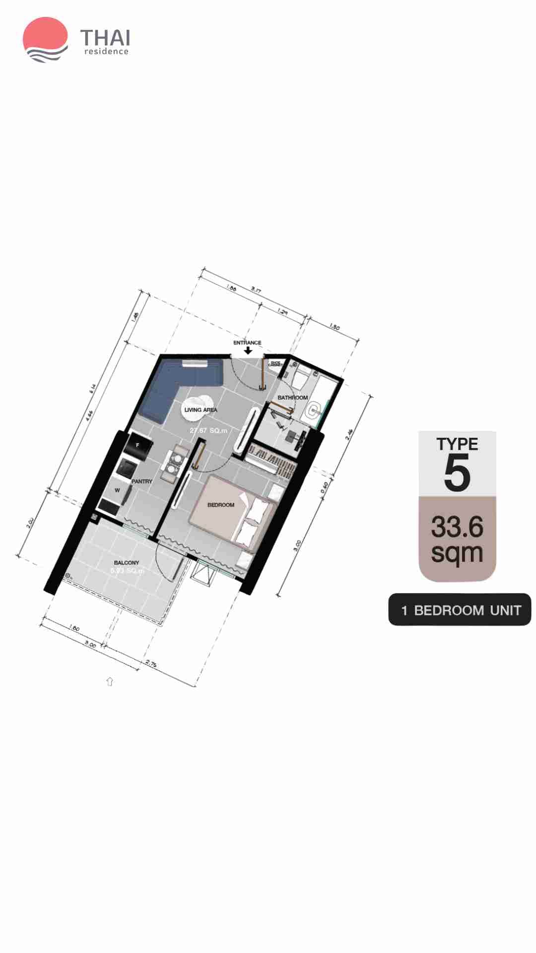 ЖК Copacabana Coral Reef планировки 1-комнатная от 32.1 м2 - 77.8 м2 7 фото