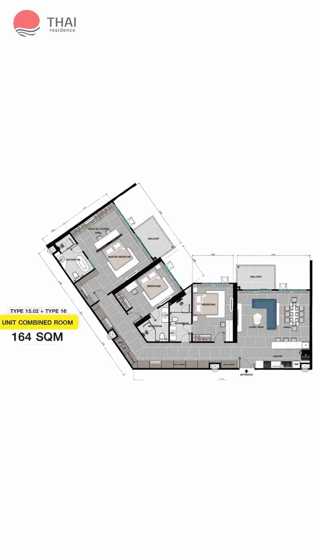ЖК Copacabana Coral Reef планировки 3-комнатная от 146.4 м2 - 146.4 м2 2 фото