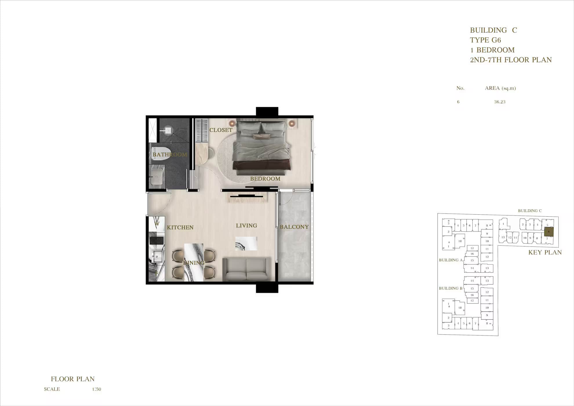 ЖК Siam Oriental Oasis планировки 1-комнатная от 35.06 м2 - 48.22 м2 15 фото