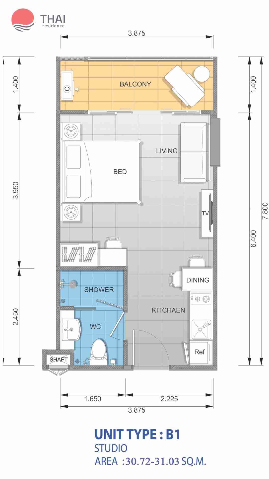 ЖК Whale Marina Condominium планировки Студия от 28.96 м2 - 40.48 м2 4 фото