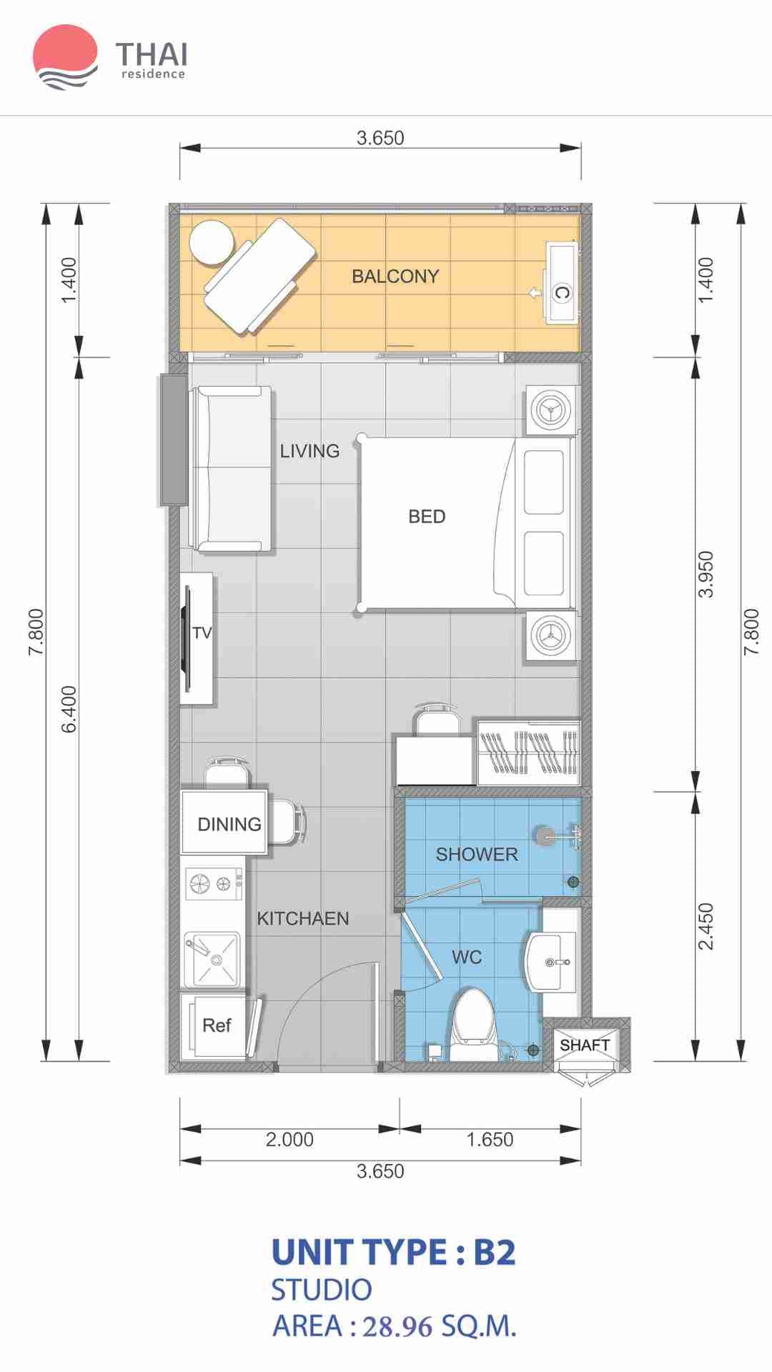 ЖК Whale Marina Condominium планировки Студия от 28.96 м2 - 40.48 м2 5 фото