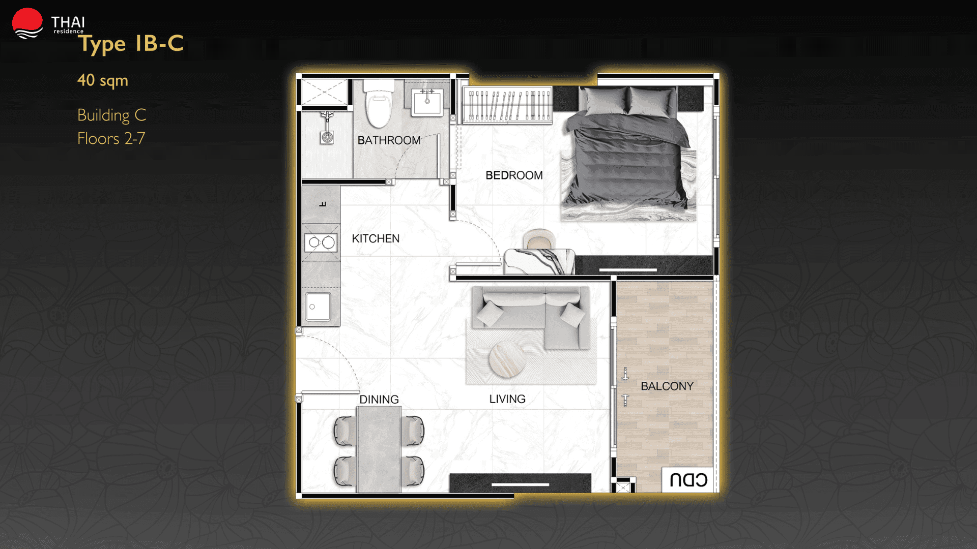 ЖК Zenith Pattaya планировки 1-комнатная от 30 м2 - 46 м2 1 фото