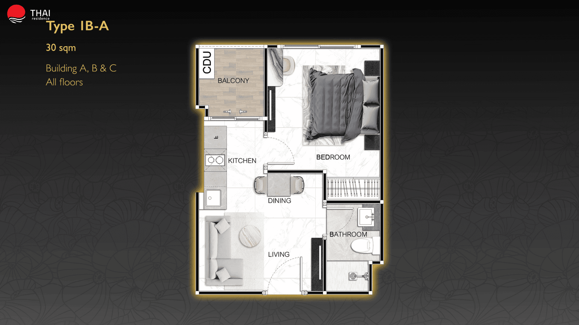 ЖК Zenith Pattaya планировки 1-комнатная от 30 м2 - 46 м2 4 фото