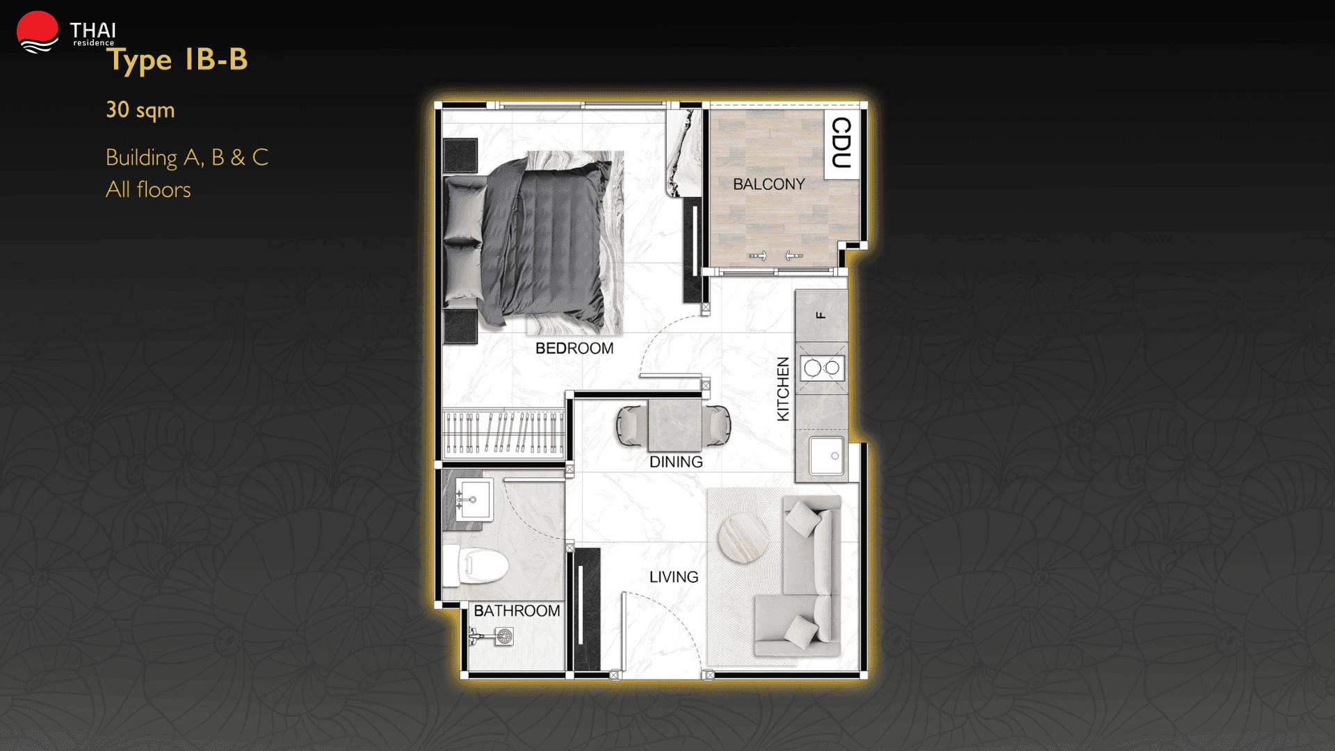ЖК Zenith Pattaya планировки 1-комнатная от 30 м2 - 46 м2 6 фото