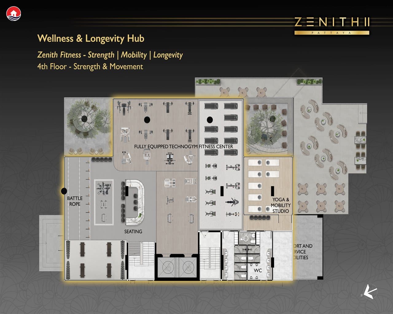 Zenith Fitness — TechnoGym 600 м², Йога и Мобильность